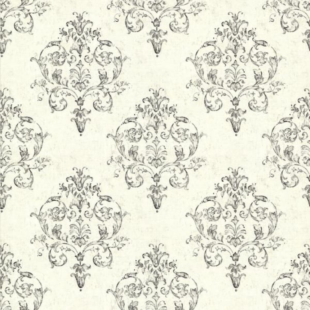 Wallpaper Arronsburg Ivory & Black Damask Country